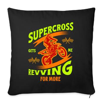 Dirt Biker Riding Get ́s Me Revving For More Dirt - Sofa pillowcase 17,3'' x 17,3'' (45 x 45 cm) - black - Front