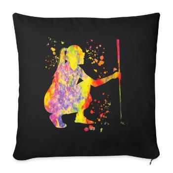 Golfer Colorsplash Golf miniature pour enfants - Housse de coussin décorative 45 x 45 cm - noir - Devant