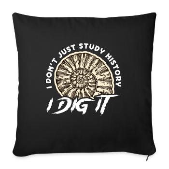 Paleontology I Don't Just Study History Geologist - Sofa pillowcase 17,3'' x 17,3'' (45 x 45 cm) - black - Front