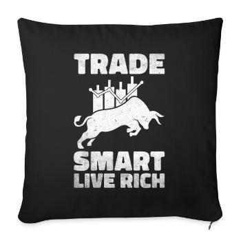 Day Trading Day Trader Bourse Bourse - Housse de coussin décorative 45 x 45 cm - noir - Devant