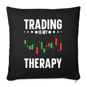 Day Trading Day Trader Bourse Bourse - Housse de coussin décorative 45 x 45 cm - noir - Devant