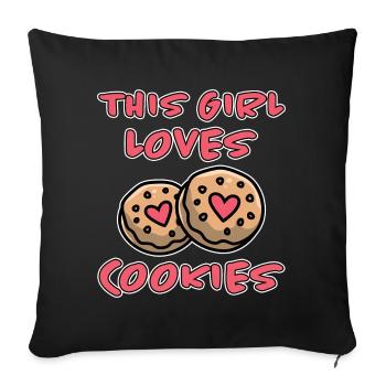 Cookies Saying Chocolate Cookies Funny Cookie Gift - Sofa pillowcase 17,3'' x 17,3'' (45 x 45 cm) - black - Front