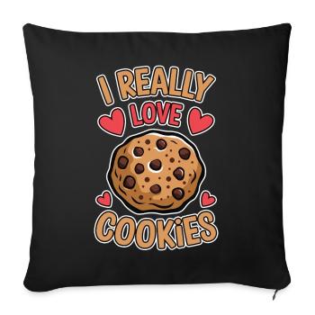 Cookies Saying Chocolate Cookies Funny Cookie Gift - Sofa pillowcase 17,3'' x 17,3'' (45 x 45 cm) - black - Front
