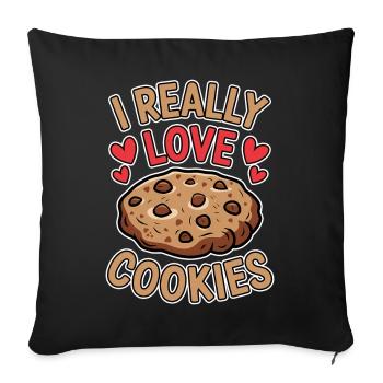 Cookies Saying Chocolate Cookies Funny Cookie Gift - Sofa pillowcase 17,3'' x 17,3'' (45 x 45 cm) - black - Front