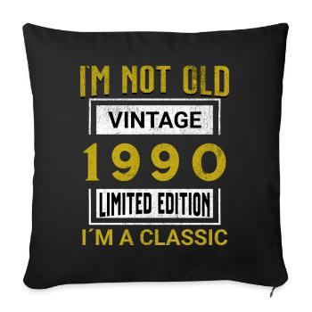 Birthday 35 years old I'm not old I ́m classic - Sofa pillowcase 17,3'' x 17,3'' (45 x 45 cm) - black - Front