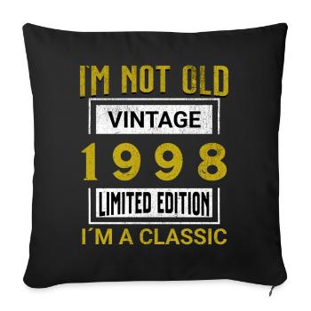 Anniversaire 27 ans Je ne suis pas vieux Je suis classique - Housse de coussin décorative 45 x 45 cm - noir - Devant
