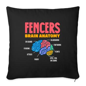 Fencing Sword Sabre Epee Fencing Gift - Sofa pillowcase 17,3'' x 17,3'' (45 x 45 cm) - black - Front