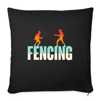 Fencing Sword Sabre Epee Fencing Gift - Sofa pillowcase 17,3'' x 17,3'' (45 x 45 cm) - black - Front