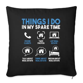 Realtor - Sofa pillowcase 17,3'' x 17,3'' (45 x 45 cm) - black - Front