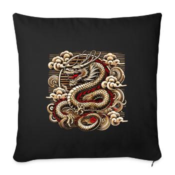 Kaiserliches Drachen Japan Retro 80s 90s Wolken - Sofakissenbezug 45 x 45 cm - Schwarz - Vorne