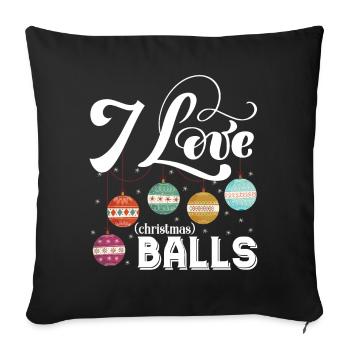 I Love Christmas Balls - Sofa pillowcase 17,3'' x 17,3'' (45 x 45 cm) - black - Front