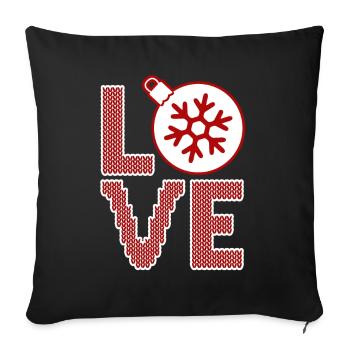 Love Christmas Balls - Sofa pillowcase 17,3'' x 17,3'' (45 x 45 cm) - black - Front