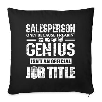Salesperson Job Title - Sofa pillowcase 17,3'' x 17,3'' (45 x 45 cm) - black - Front