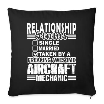 Aircraft Mechanic Relationship Status - Sofa pillowcase 17,3'' x 17,3'' (45 x 45 cm) - black - Front