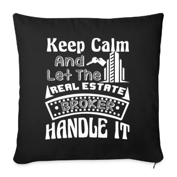 Let Real Estate Broker Handle It - Sofa pillowcase 17,3'' x 17,3'' (45 x 45 cm) - black - Front