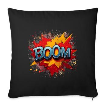 Boom Comic Sound Effect – Bold Pop Art Design - Sofa pillowcase 17,3'' x 17,3'' (45 x 45 cm) - black - Front