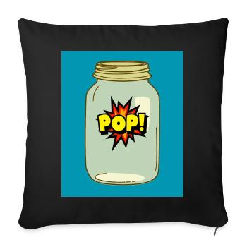 Pop! in a Jar – Fun Comic Style Design - Sofa pillowcase 17,3'' x 17,3'' (45 x 45 cm) - black - Front