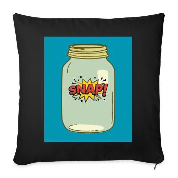Snap! in a Jar – Fun Comic Style Design - Sofa pillowcase 17,3'' x 17,3'' (45 x 45 cm) - black - Front