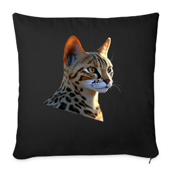 Savannah Cat Cat Mom Cute Serval Leopard Cats - Sofa pillowcase 17,3'' x 17,3'' (45 x 45 cm) - black - Front