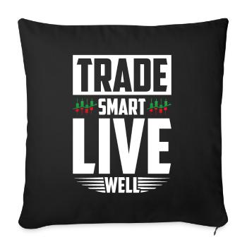 Trading Forex Trader Marché financier - Housse de coussin décorative 45 x 45 cm - noir - Devant