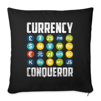 Trading Forex Trader Marché financier - Housse de coussin décorative 45 x 45 cm - noir - Devant