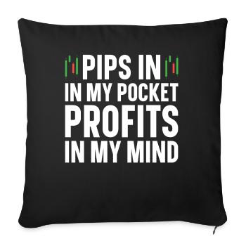 Trading Forex Trader Marché financier - Housse de coussin décorative 45 x 45 cm - noir - Devant