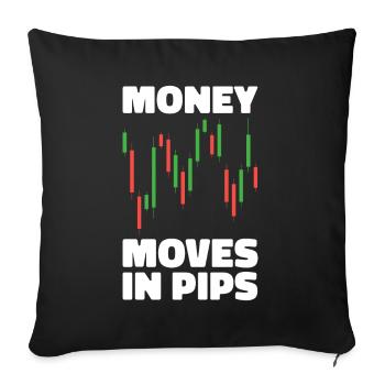 Trading Forex Trader Marché financier - Housse de coussin décorative 45 x 45 cm - noir - Devant