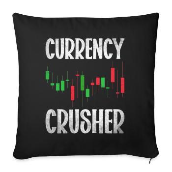 Trading Forex Trader Marché financier - Housse de coussin décorative 45 x 45 cm - noir - Devant