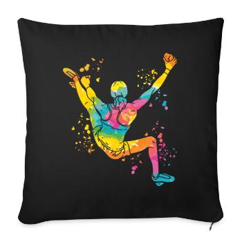 Boulderer Colorsplash Boulder Bouldern - Sofakissenbezug 45 x 45 cm - Schwarz - Vorne