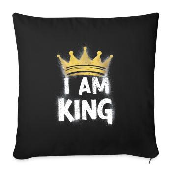 Je suis le roi de la Couronne - Housse de coussin décorative 45 x 45 cm - noir - Devant