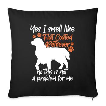 , je sens le Flat Coated Retriever - Housse de coussin décorative 45 x 45 cm - noir - Devant