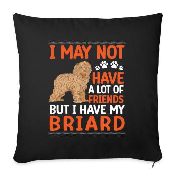 Briard ist mein Freund Berger de Brie - Sofakissenbezug 45 x 45 cm - Schwarz - Vorne