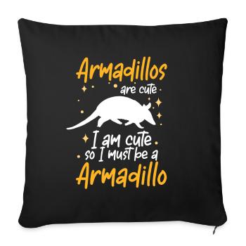 Armadillo I'm an Armadillo Armadillo - Sofa pillowcase 17,3'' x 17,3'' (45 x 45 cm) - black - Front