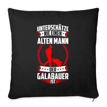 Vieil homme le paysagiste paysagiste est paysagiste - Housse de coussin décorative 45 x 45 cm - noir - Devant