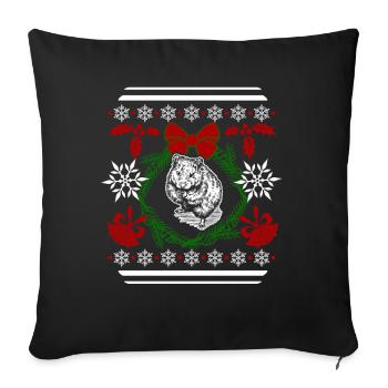 Funny Hamster Christmas - Sofa pillowcase 17,3'' x 17,3'' (45 x 45 cm) - black - Front