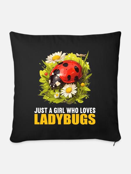 Ladybug Marienkäfer - Sofakissenbezug 45 x 45 cm - Schwarz
