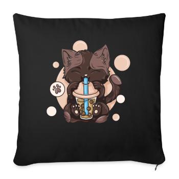 Bubble Tea Boba BubbleTea Kawaii Japan Tea Kpop - Sofa pillowcase 17,3'' x 17,3'' (45 x 45 cm) - black - Front