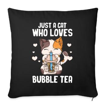 Bubble Tea Boba BubbleTea Kawaii Japan Tea Kpop - Sofakissenbezug 45 x 45 cm - Schwarz - Vorne