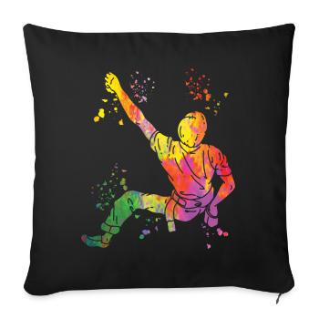 Boulderer Colorsplash Boulder Bouldern - Sofakissenbezug 45 x 45 cm - Schwarz - Vorne