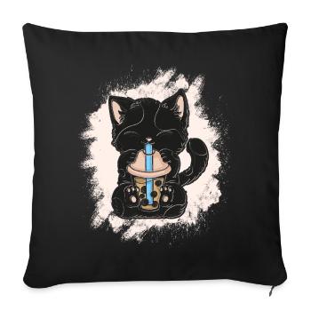 Bubble Tea Boba BubbleTea Kawaii Japan Tea Kpop - Sofakissenbezug 45 x 45 cm - Schwarz - Vorne