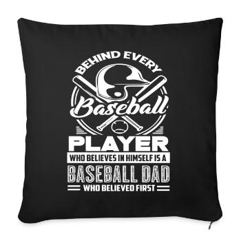 Baseball Proud Dad Of Baseball Player - Sofa pillowcase 17,3'' x 17,3'' (45 x 45 cm) - black - Front