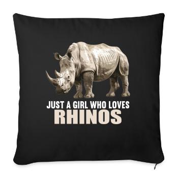 Rhino Rhinos Rhino - Sofa pillowcase 17,3'' x 17,3'' (45 x 45 cm) - black - Front