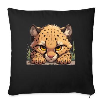 Cheetah Geparde Gepard - Sofa pillowcase 17,3'' x 17,3'' (45 x 45 cm) - black - Front