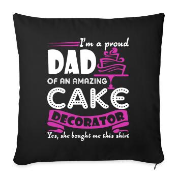 Cake Decorator Cake Decorator Dad - Sofa pillowcase 17,3'' x 17,3'' (45 x 45 cm) - black - Front
