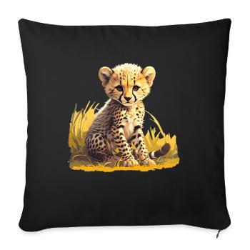 Cheetah Geparde Gepard - Sofa pillowcase 17,3'' x 17,3'' (45 x 45 cm) - black - Front