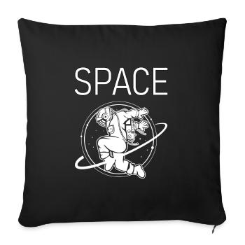 Space Astronaut Spaceship Aliens - Sofa pillowcase 17,3'' x 17,3'' (45 x 45 cm) - black - Front