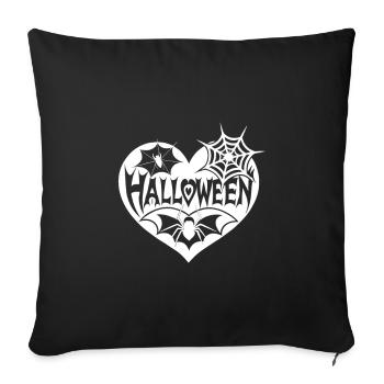 Halloween Heart Pumpkin Autumn - Sofa pillowcase 17,3'' x 17,3'' (45 x 45 cm) - black - Front
