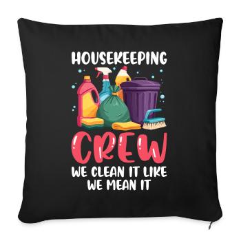 Housekeeping Crew - Sofa pillowcase 17,3'' x 17,3'' (45 x 45 cm) - black - Front