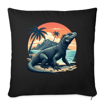 Iguana Galapagos - Sofa pillowcase 17,3'' x 17,3'' (45 x 45 cm) - black - Front