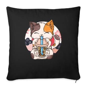 Bubble Tea Boba BubbleTea Kawaii Japan Tea Kpop - Sofakissenbezug 45 x 45 cm - Schwarz - Vorne